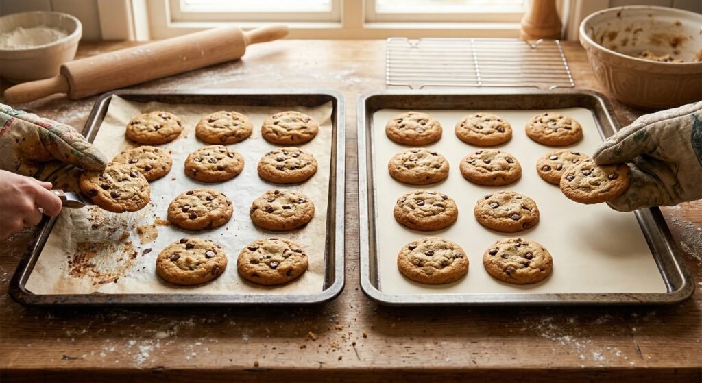 Non-stick performance test of baking paper and greaseproof paper