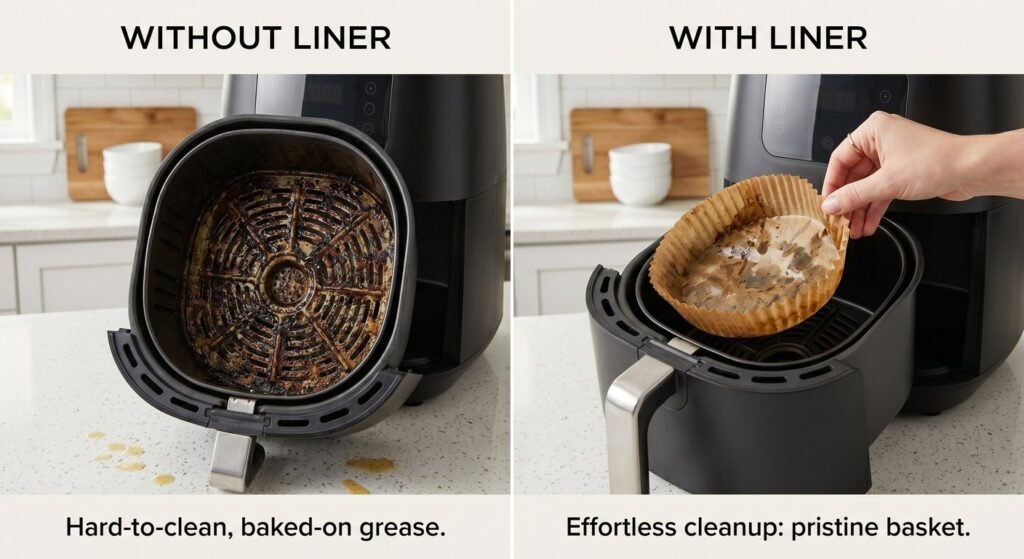 air fryer parchment paper cleaning comparison