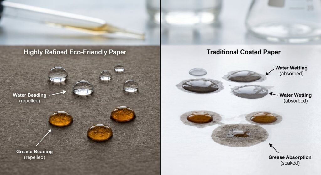 Grease resistance technology in pfas free baking paper.