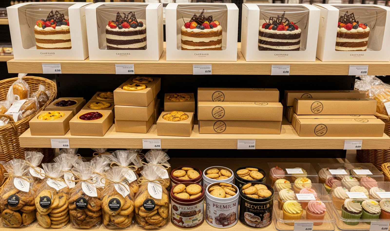 Professional store bakery packaging display