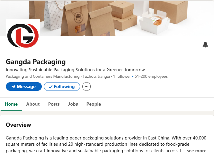 Gangda Packaging LinkedIn Page