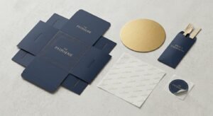 Complete bakery packaging solution teardown showing boxes and accessories.