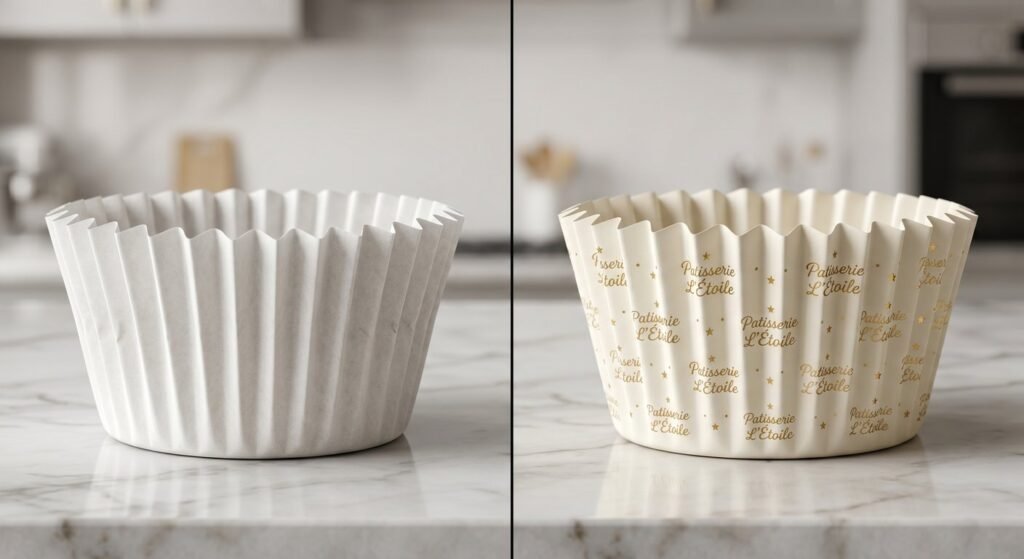 plain vs custom printed cupcake wrappers