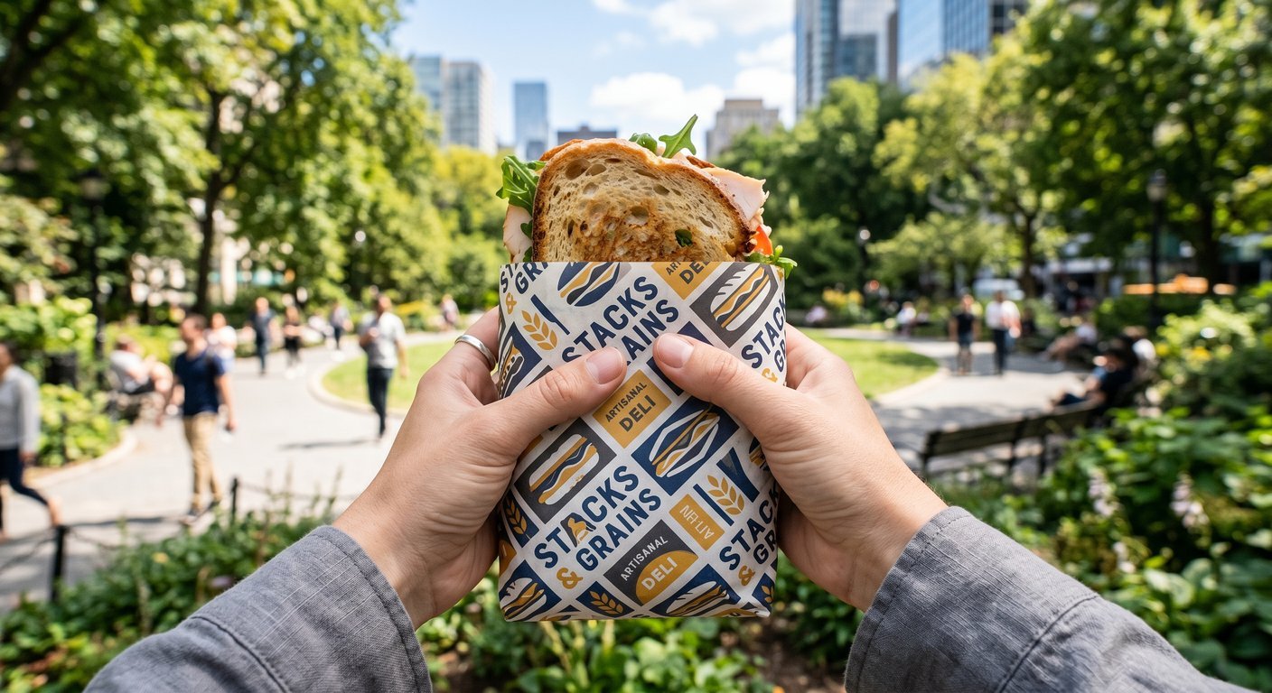 Improved customer experience and brand marketing using custom greaseproof paper.